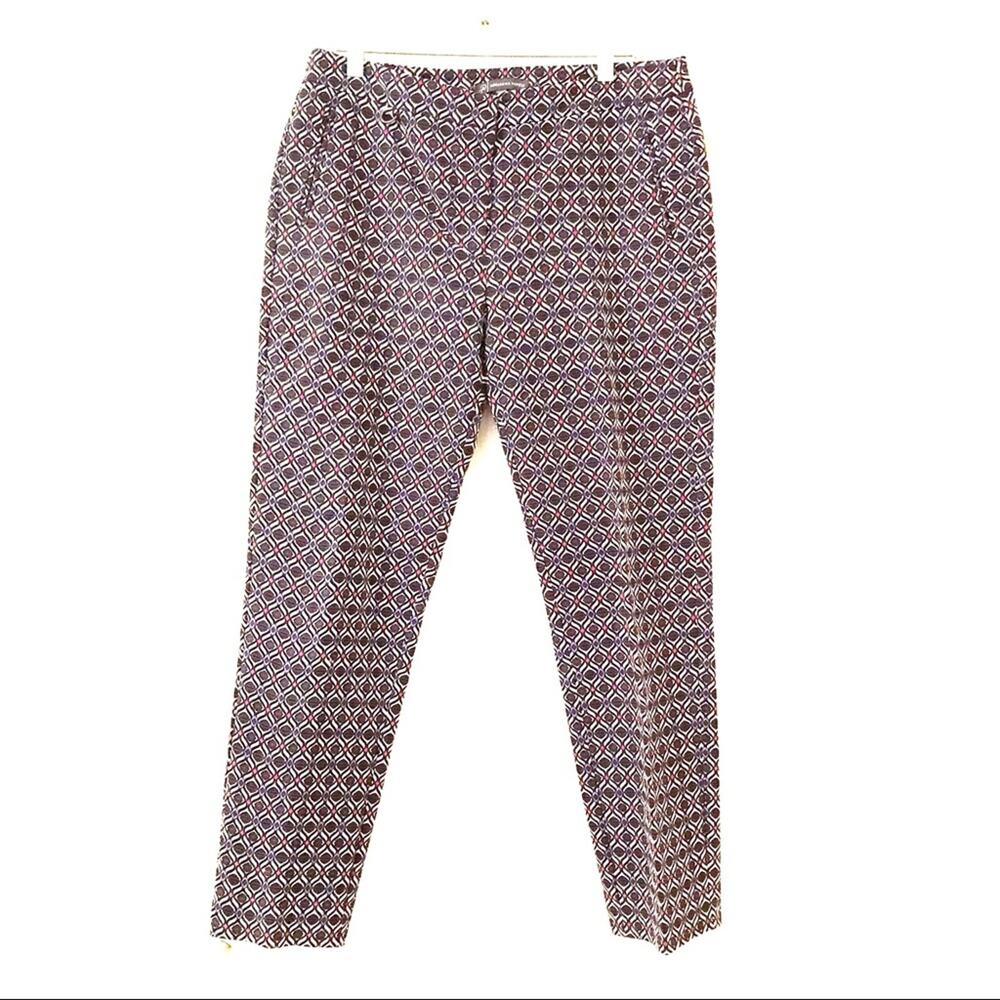 Adrianna Papell Slim Fit Pants Jacquard Print